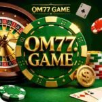 Om77 Game Apk mobile gaming interface with Android download option and colorful online game dashboard